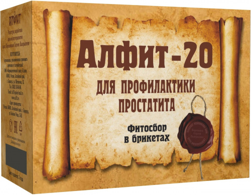 Алфит-20 Чайный напиток Для профилактики простатитк (утренний, вечерний), 60 брикетов