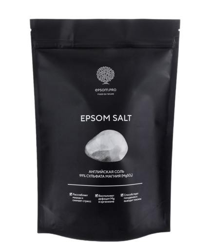 Английская соль для ванны "EPSOM SALT" Epsom.pro, 1 кг.