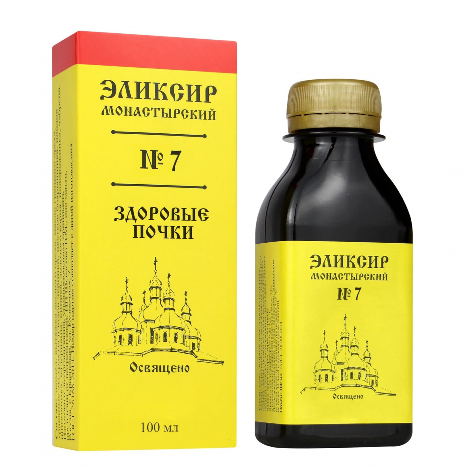 Бизорюк Эликсир Монастырский № 7 здоровые почки, пластик, 100 мл, "Архыз"
