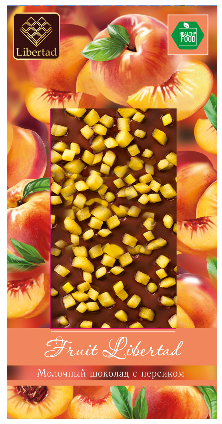 Fruit Libertad Шоколад молочный с персиком, 80 г.