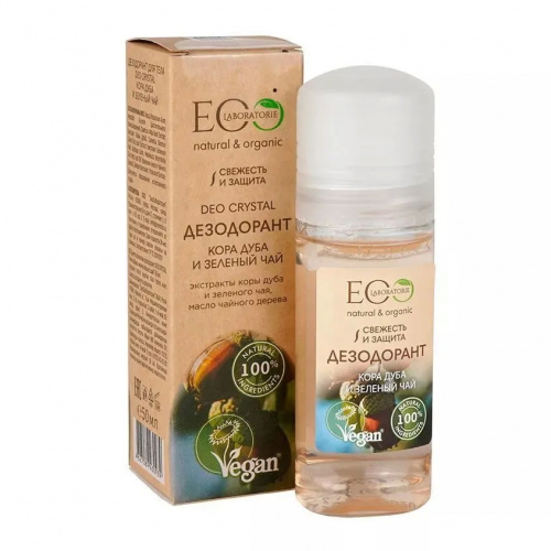 Дезодорант для тела "Кора дуба и зеленый чай" DEO CRYSTAL EO Laboratorie, 50 мл.