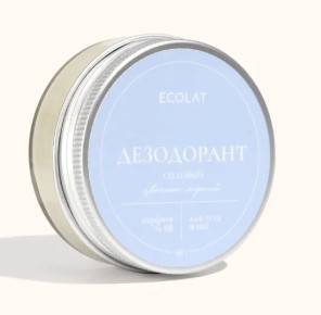 Натуральный дезодорант-паста, парфюм 08 для тела Цветочно-морской Ecolat berry, 60 г