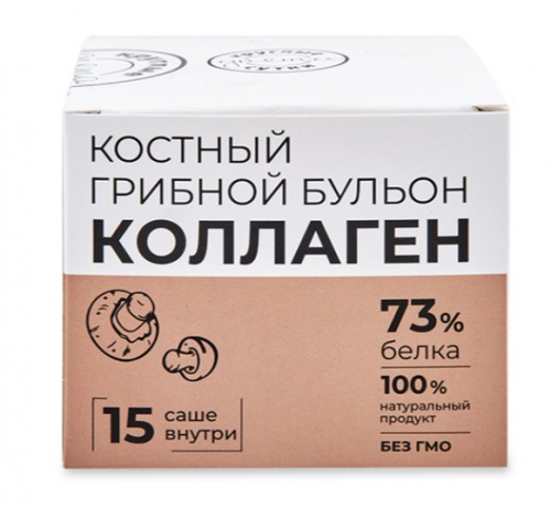 Костный бульон грибной 15 порционных саше по 5г. Круглые сутки