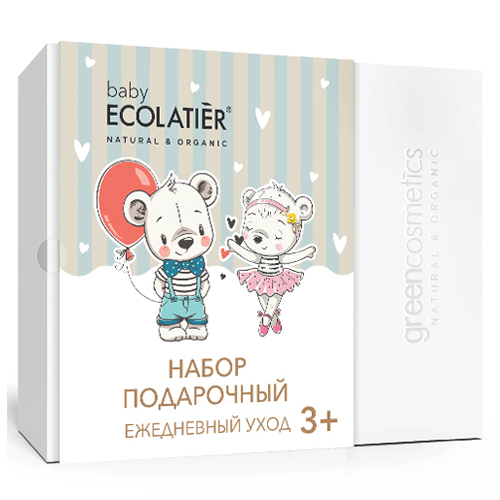 Подарочный набор Ecolatier Pure BABY 3+ шампунь 2в1 + молочко для тела, 335 г.