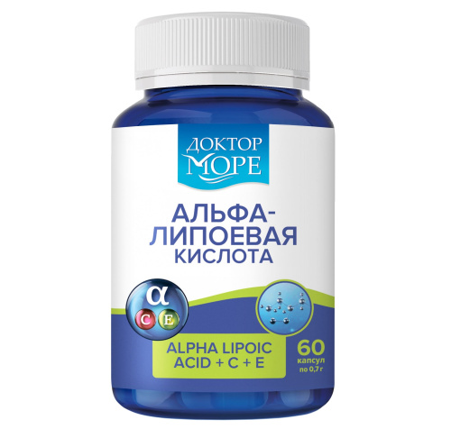 Доктор Море Альфа-липоевая кислота +С+Е (Alpha Lipoic acid +C+E), 60 капс. по 0,7 г.