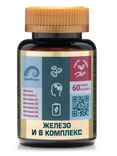 Железо + В комплекс ClamPharm, 60 капс.