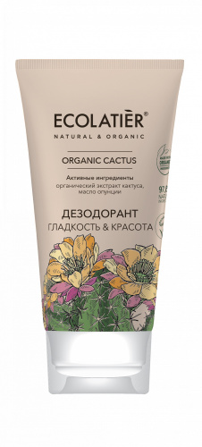 Дезодорант Гладкость и Красота ORGANIC CACTUS Ecolatier Green, 40 мл