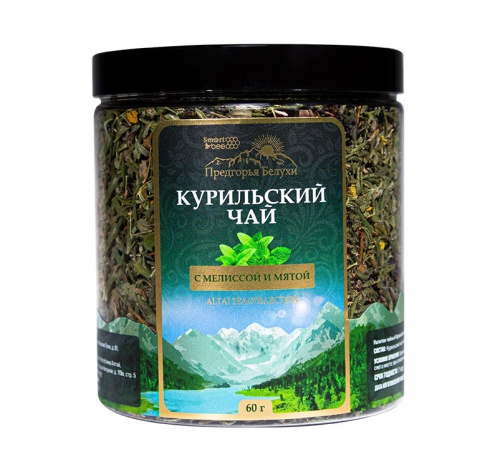 Травяной чай "Курильский чай" с мелиссой и мятой Предгорья Белухи, 60 гр.