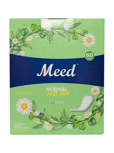 Прокладки женские гигиенические ежедневные Meed soft deo, 60 шт.