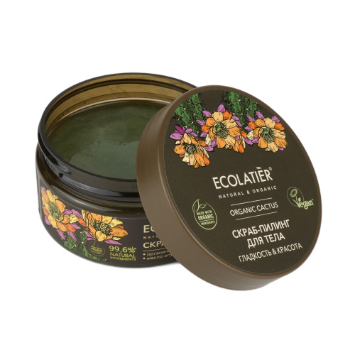 Скраб-пилинг для тела Гладкость и Красота ORGANIC CACTUS Ecolatier Green, 300 г