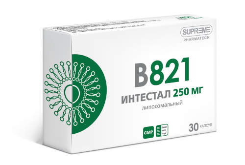 Липосомальный В821 Интестал Supreme Pharmatech, 30 капс. по 250 мг.