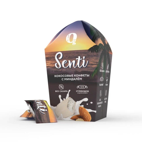Кокосовые конфеты с миндалем "Senti", 180 гр.