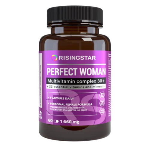 МУЛЬТИВИТАМИННЫЙ КОМПЛЕКС PERFECT WOMAN 30+ ДЛЯ ЖЕНЩИН RISINGSTAR, 60 КАП. ПО 1660 МГ