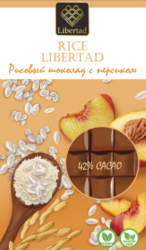 Rice Libertad Рисовый шоколад 42% какао с персиком, 40 гр.