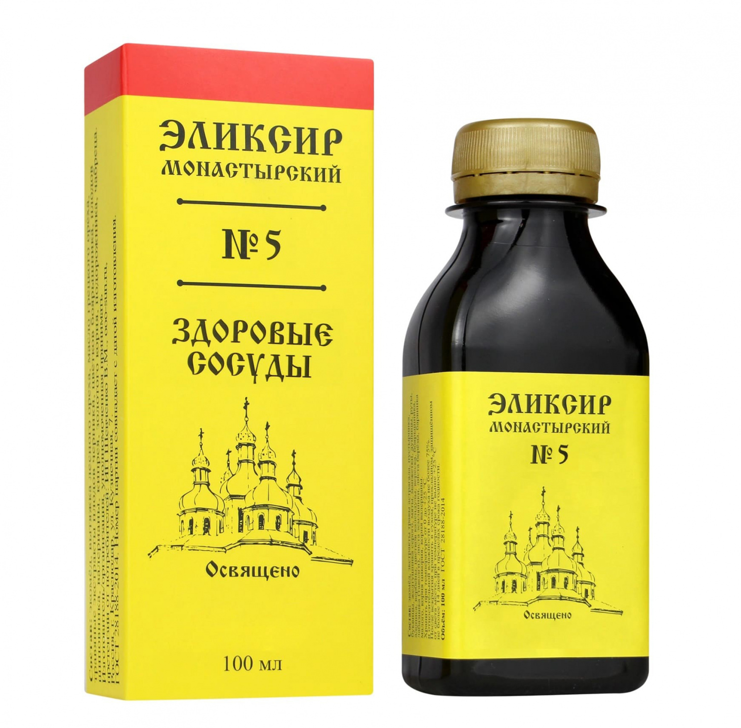 Бизорюк Эликсир Монастырский № 5 здоровые сосуды, пластик, 100 мл, "Архыз"