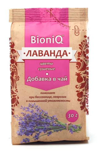 Лаванда цветы сушеные BioniQ, 30 гр.