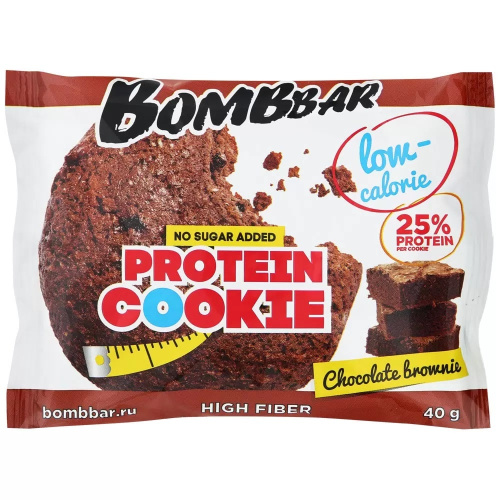 Протеиновое печенье без сахара с начинкой "Шоколадный Брауни" BOMBBAR, 40 гр.