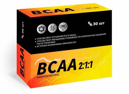 ВСАА АМИНОКОМПЛЕКС ДЛЯ СПОРТА И РОСТА МЫШЦ ВИТАМИР, 30 КАПС.