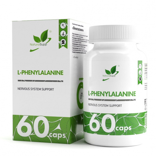 L-Фенилаланин (L-Phenylalanine) NaturalSupp, 60 капс. по 500 мг.