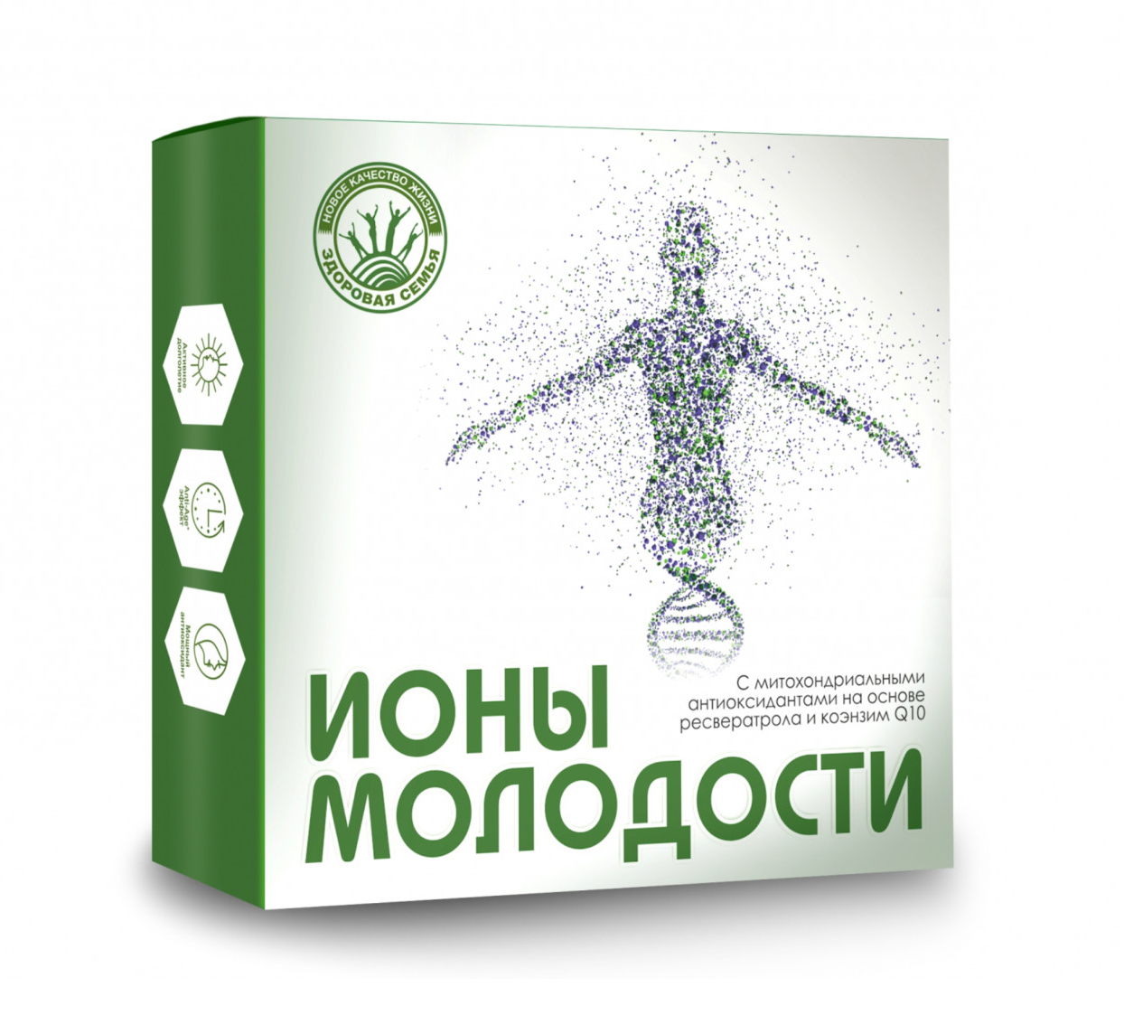 Комплекс "ИОНЫ МОЛОДОСТИ" c митохондриальными антиоксидантами с ресвератролом и коэнзимом Q10, 30 капсул