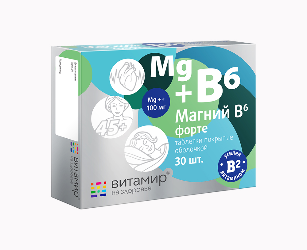 Таблетки Магний В6 форте Витамир, 30 шт