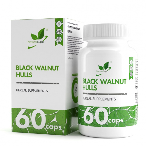 Скорлупа черного ореха (Black walnut hulls) NaturalSupp, 60 капс.