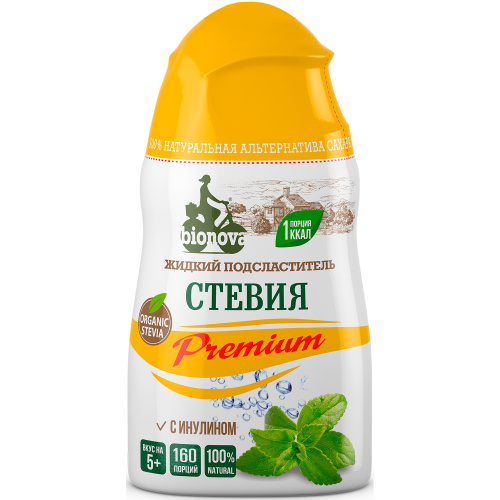 Bionova Жидкий сахарозаменитель стевия Premium, 80г