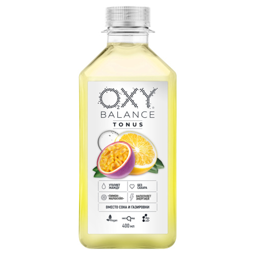 OB Напиток безалкогольный негазированный Oxy Balance Тонус- Окси Баланс лимон-маракуйя (400мл)