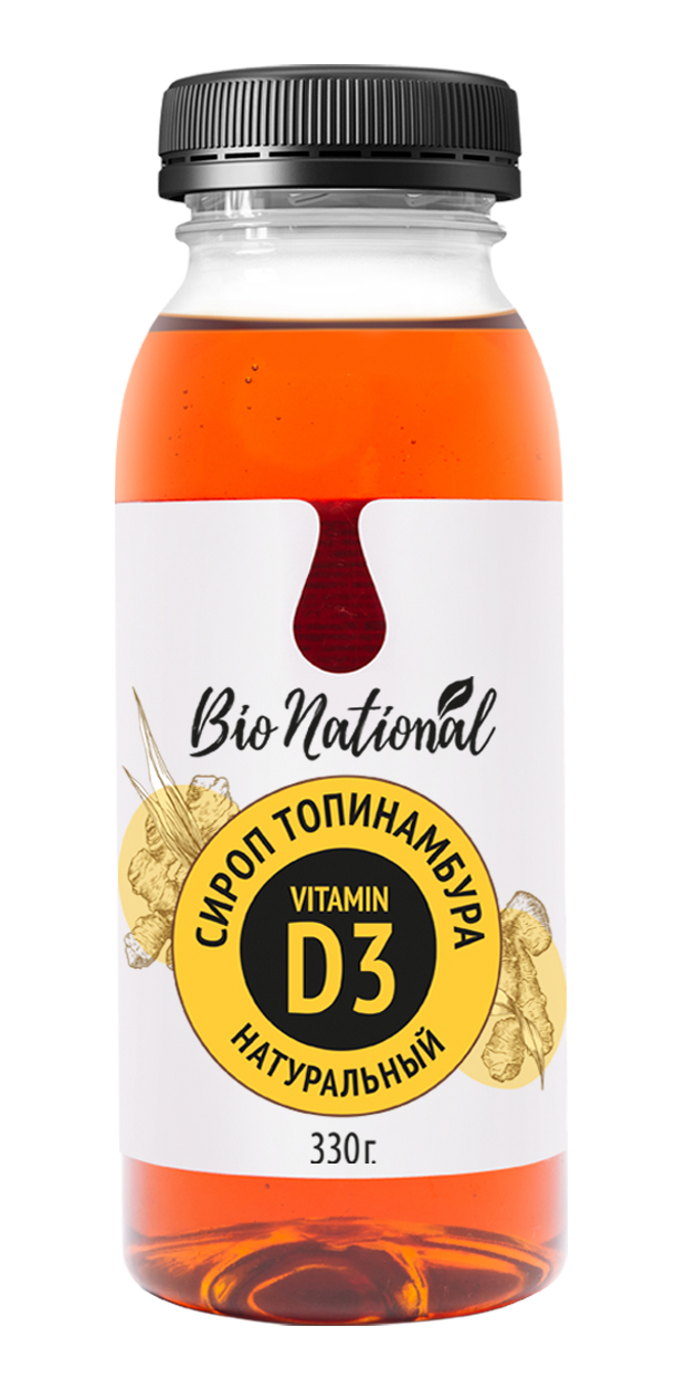 BioNational Сироп Топинамбура натуральный витамин D3 без сахара, 250мл