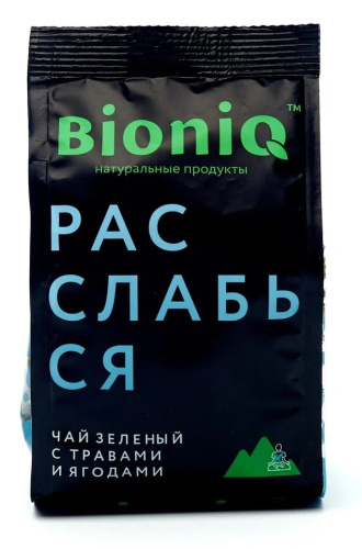 Чай зеленый с травами и ягодами "Расслабься" BioniQ, 50 гр.