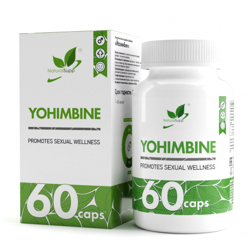 Йохимбин (Yohimbine) тестобустер, жиросжигатель, природный афродизиак NaturalSupp, 60 капс.