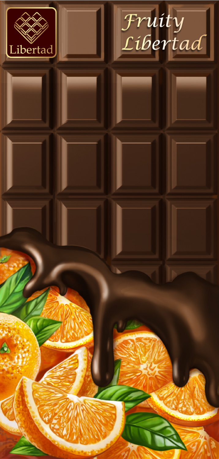 Fruity Libertad Шоколад горький со вкусом апельсина, 80 гр.