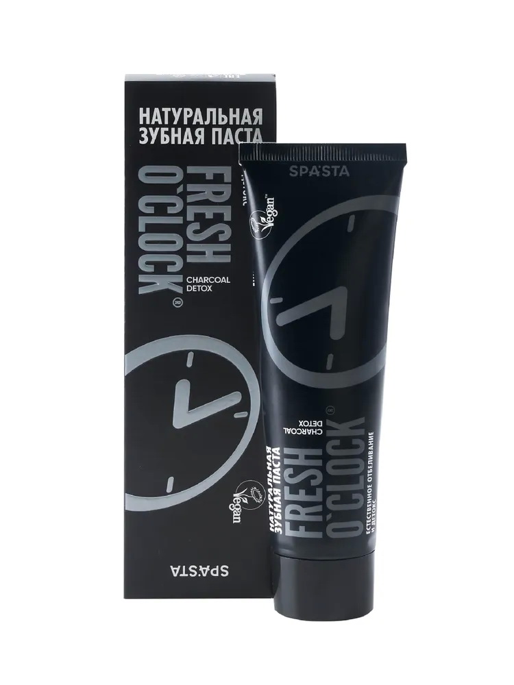 SP Натуральная зубная паста FRESH O' CLOCK Естественное отбеливание и детокс, 90 мл