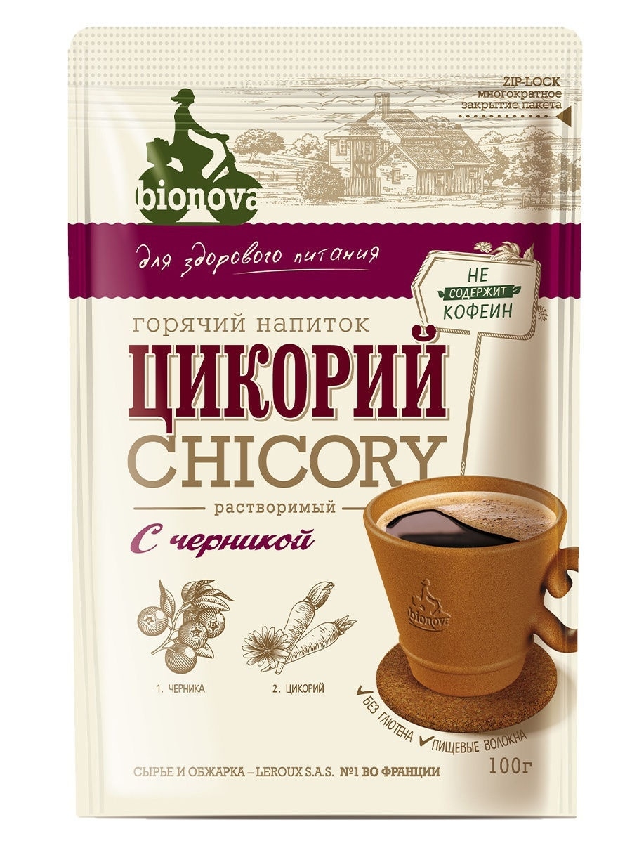 Bionova Цикорий растворимый с Черникой, 100 г