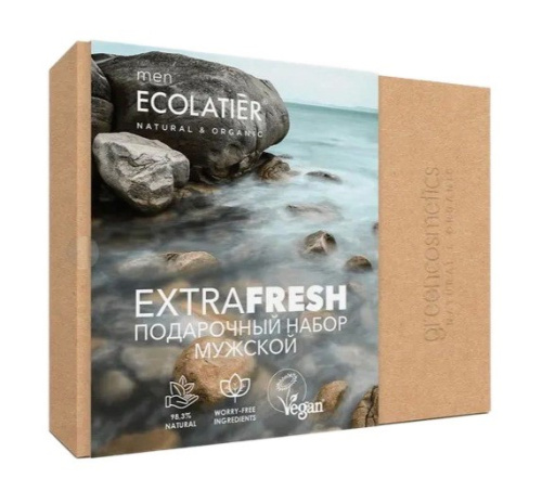 Подарочный набор мужской Ecolatier Extra Fresh for Men шампунь и гель для душа, 400 г.
