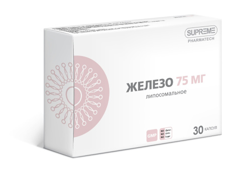 Липосомальное Железо Supreme Pharmatech, 30 капс. по 75 мг.