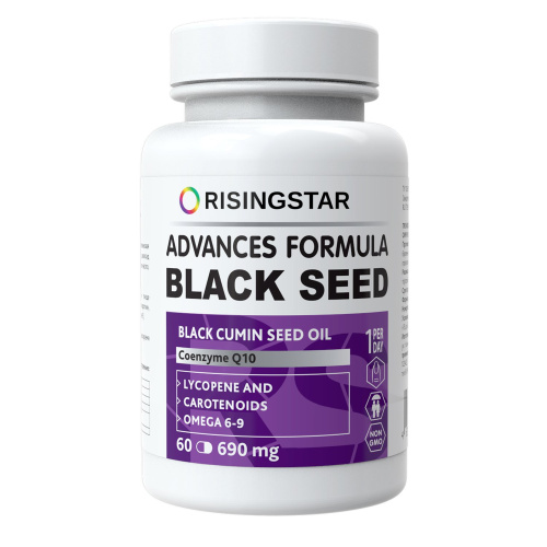 Комплекс Масло черного тмина с Q10 и каротиноидами Risingstar, 60 кап. по 690 мг