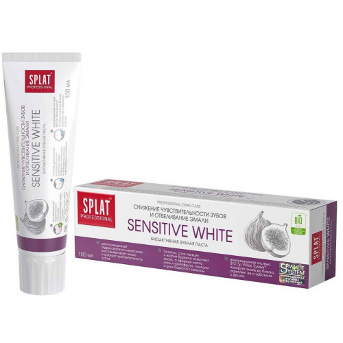Зубная паста SPLAT Professional SENSITIVE WHITE, отбеливание и снижение чувствительности зубов 100 мл