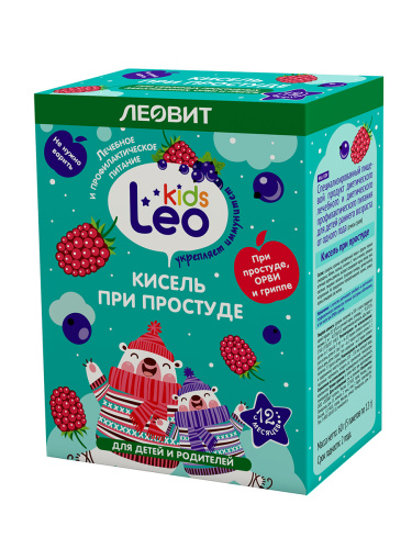 ЛЕОВИТ Leo Kids Кисель при простуде. 5 пакетов по 12 г.