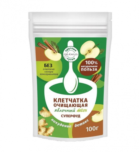 Клетчатка очищающая Яблочный detox Круглые сутки, 100г.