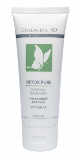 Маска-скраб для лица Medical Collagene 3D Detox Pure угольная, 75 мл