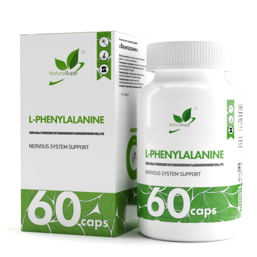 L-Фенилаланин (L-Phenylalanine) NaturalSupp, 60 капс. по 500 мг.