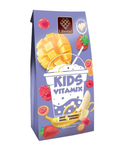 Libertad Жевательные конфеты в белом шоколаде «KIDS VITAMIX», 75 г.