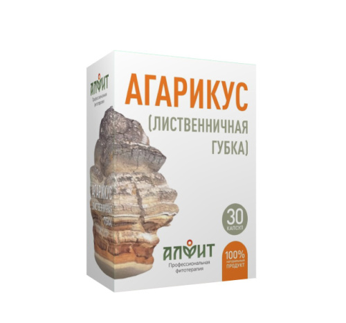 Алфит Агарикус (лиственничная губка) для похудения, очищения организма, противоопухолевое средство, 30 капс.