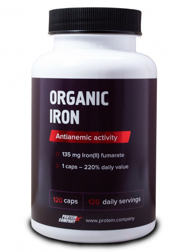 Organic iron 40 mg (Биодоступное железо) PROTEIN.COMPANY, 120 капсул