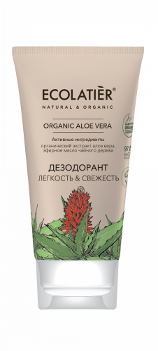 Дезодорант Легкость и Свежесть Серия ORGANIC ALOE VERA Ecolatier Green, 40 мл