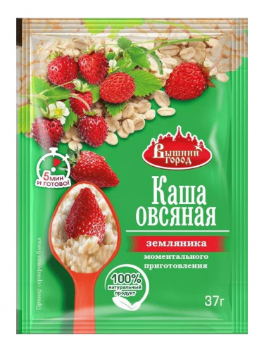 Каша овсяная с земляникой моментального приготовления Вышний город, 37г.	