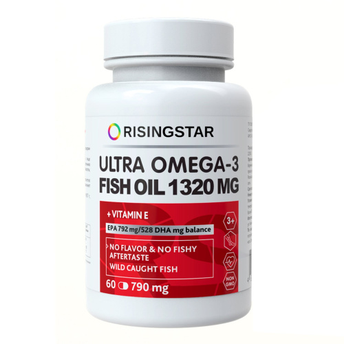 Комплекс Омега-3 жирные кислоты для детей 3+ Risingstar, 60 кап. по 790 мг