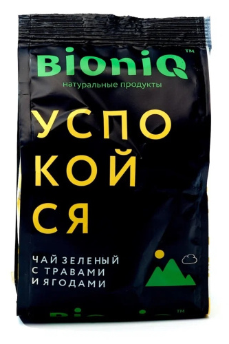 Чай зеленый с травами и ягодами "Успокойся" BioniQ, 50 гр.