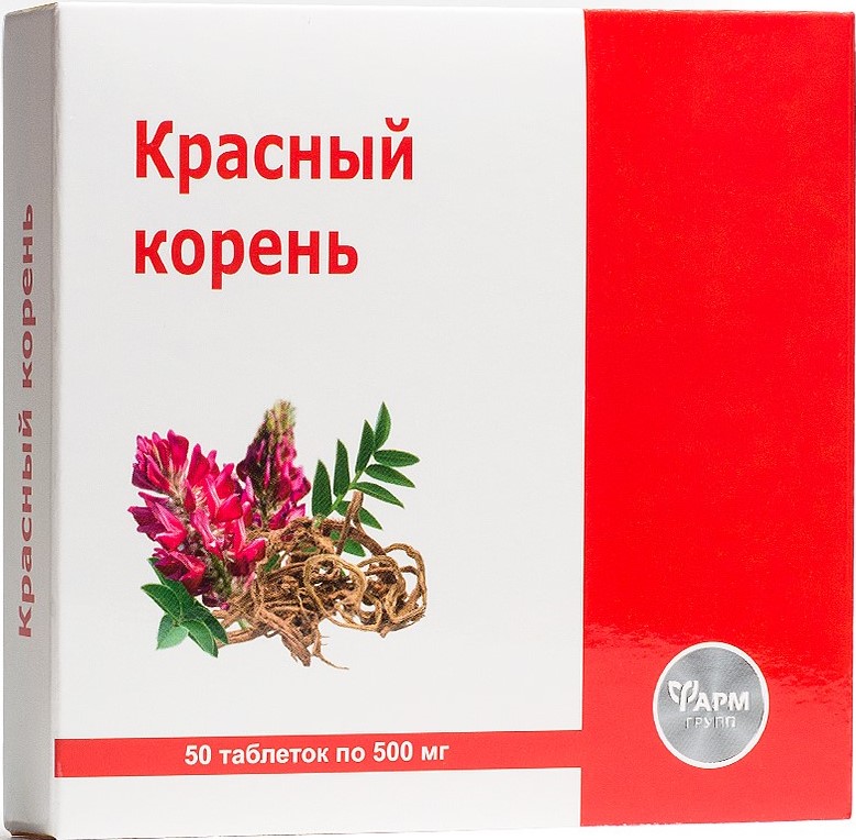 Таблетки Красный Корень Фармгрупп 500 мг, 50 шт